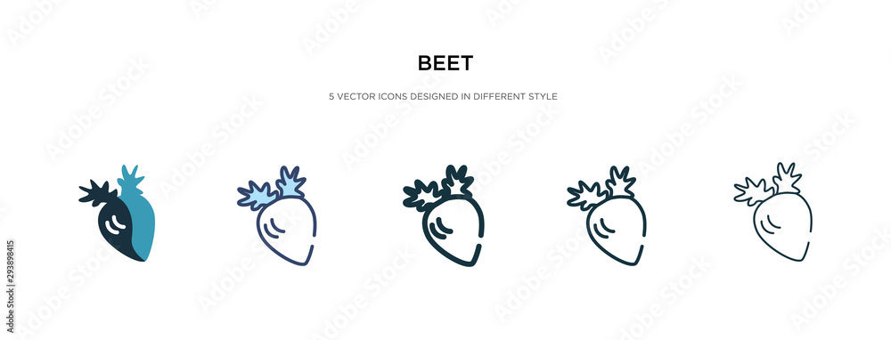 Aufkleber beet icon in different style vector illustration. two colored and black beet vector icons designed i
