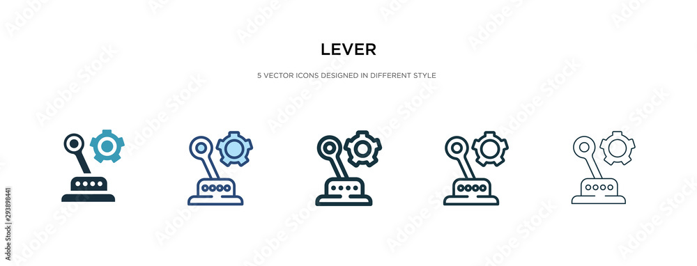 Poster lever icon in different style vector illustration. two colored and black lever vector icons designed