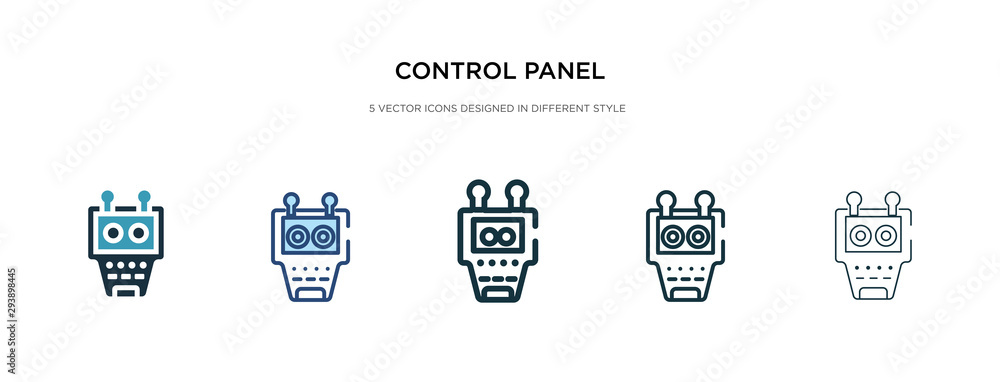 Poster control panel icon in different style vector illustration. two colored and black control panel vecto