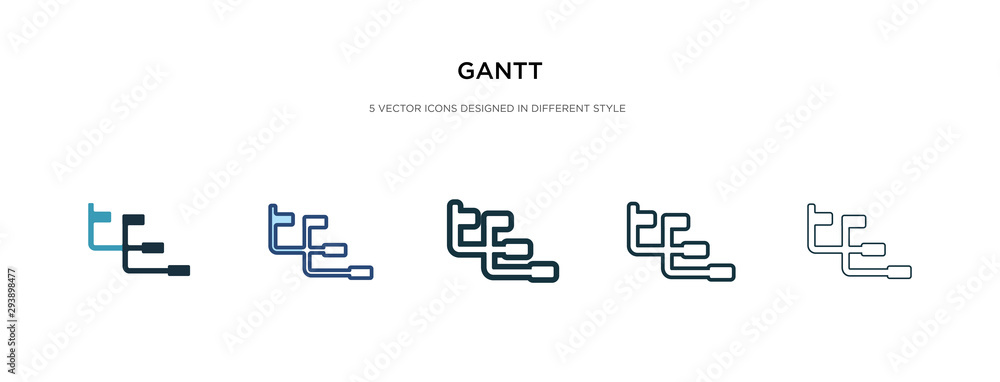 Aufkleber gantt icon in different style vector illustration. two colored and black gantt vector icons designed