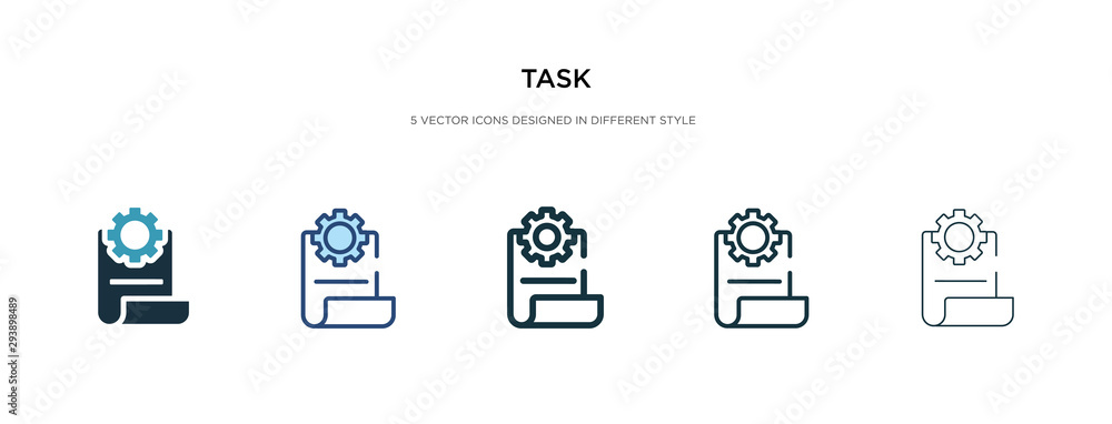 Wall mural task icon in different style vector illustration. two colored and black task vector icons designed i