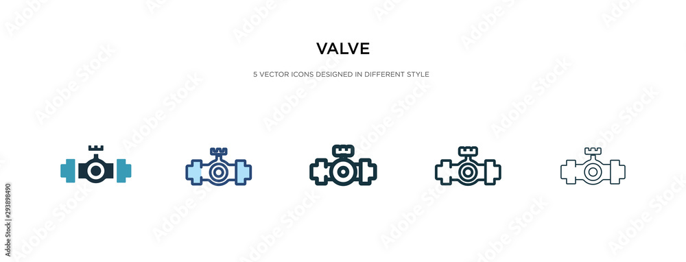 Poster valve icon in different style vector illustration. two colored and black valve vector icons designed