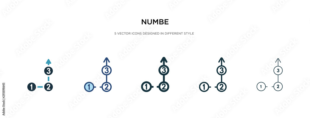 Poster numbe icon in different style vector illustration. two colored and black numbe vector icons designed