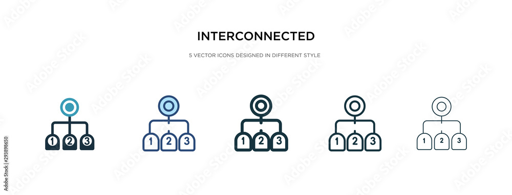 Poster interconnected icon in different style vector illustration. two colored and black interconnected vec
