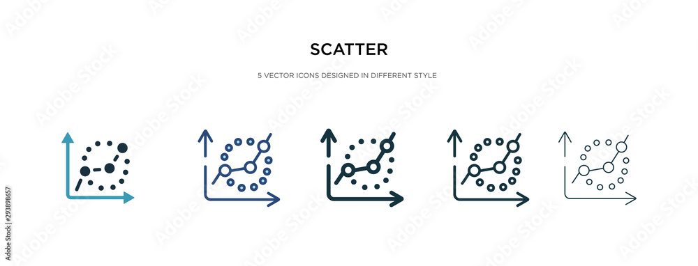 Aufkleber scatter icon in different style vector illustration. two colored and black scatter vector icons desi