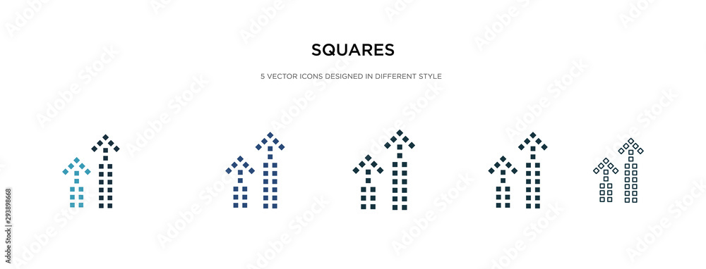 Poster squares icon in different style vector illustration. two colored and black squares vector icons desi