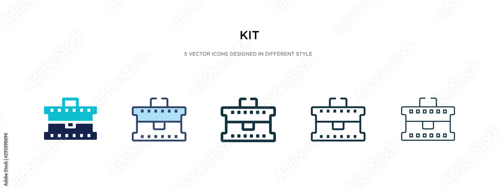 Poster kit icon in different style vector illustration. two colored and black kit vector icons designed in 