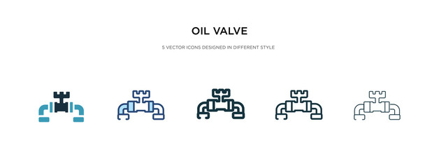 oil valve icon in different style vector illustration. two colored and black oil valve vector icons designed in filled, outline, line and stroke style can be used for web, mobile, ui