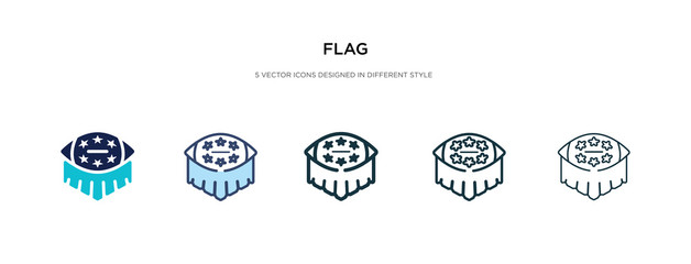 Obraz premium flag icon in different style vector illustration. two colored and black flag vector icons designed in filled, outline, line and stroke style can be used for web, mobile, ui