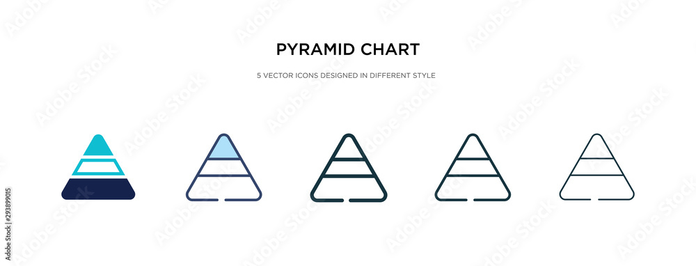 Poster pyramid chart icon in different style vector illustration. two colored and black pyramid chart vecto