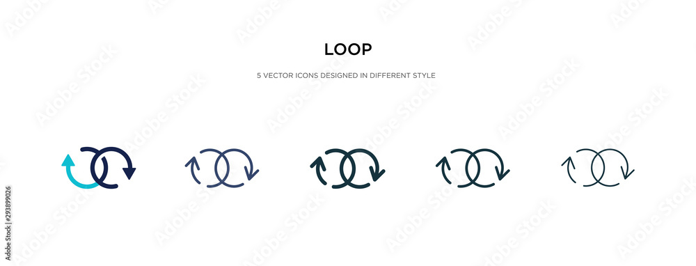 Poster loop icon in different style vector illustration. two colored and black loop vector icons designed i