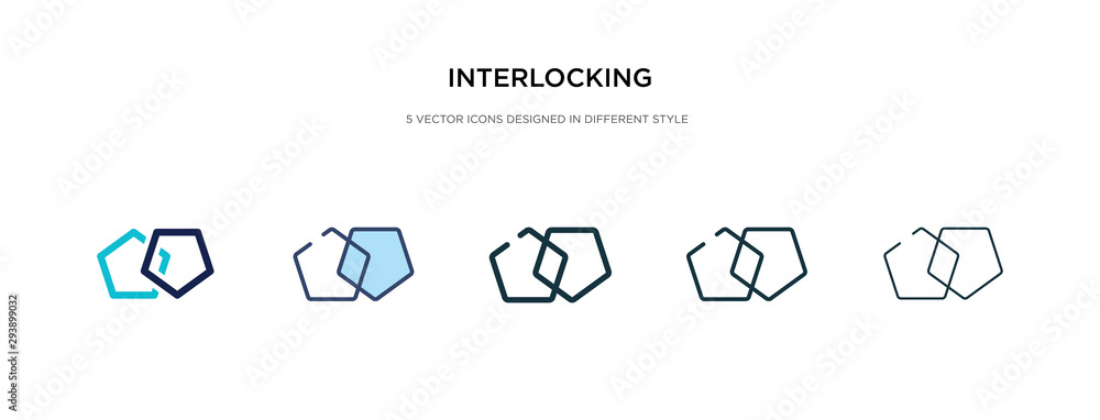 Poster interlocking icon in different style vector illustration. two colored and black interlocking vector 