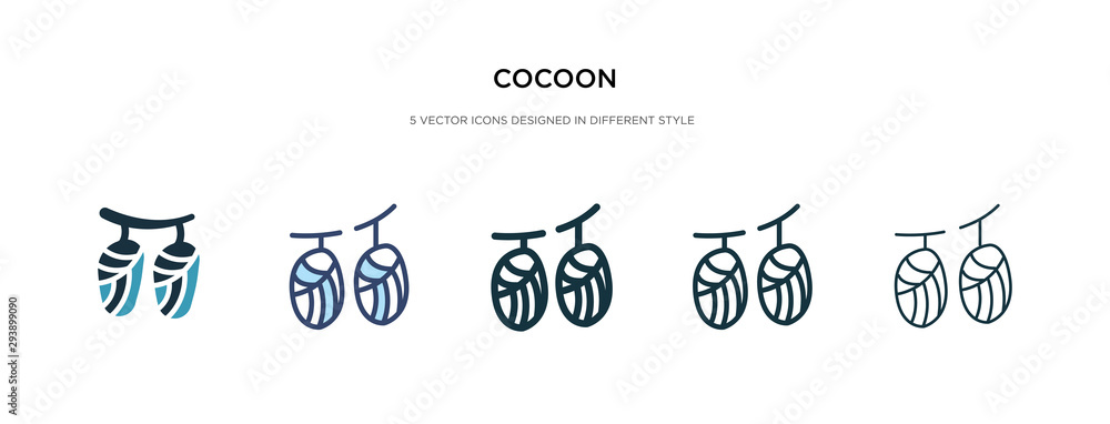 Poster cocoon icon in different style vector illustration. two colored and black cocoon vector icons design