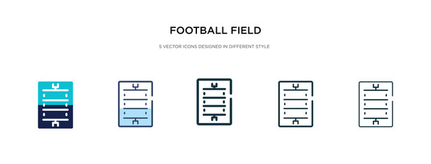 football field icon in different style vector illustration. two colored and black football field vector icons designed in filled, outline, line and stroke style can be used for web, mobile, ui