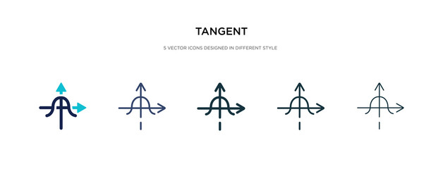 tangent icon in different style vector illustration. two colored and black tangent vector icons designed in filled, outline, line and stroke style can be used for web, mobile, ui - obrazy, fototapety, plakaty