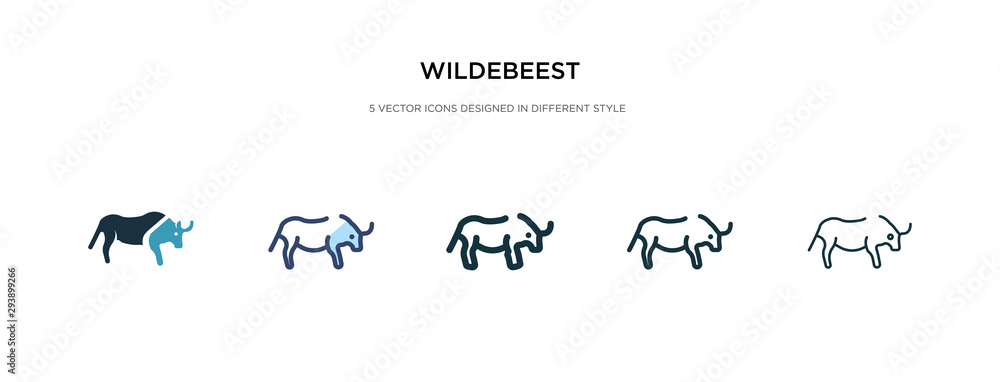 Poster wildebeest icon in different style vector illustration. two colored and black wildebeest vector icon