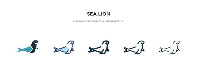 sea lion icon in different style vector illustration. two colored and black sea lion vector icons designed in filled, outline, line and stroke style can be used for web, mobile, ui