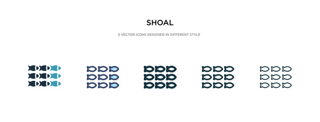 Fototapeta na wymiar shoal icon in different style vector illustration. two colored and black shoal vector icons designed in filled, outline, line and stroke style can be used for web, mobile, ui