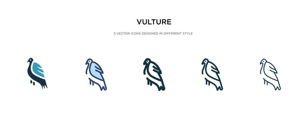 vulture icon in different style vector illustration. two colored and black vulture vector icons designed in filled, outline, line and stroke style can be used for web, mobile, ui