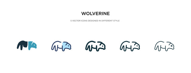 wolverine icon in different style vector illustration. two colored and black wolverine vector icons designed in filled, outline, line and stroke style can be used for web, mobile, ui