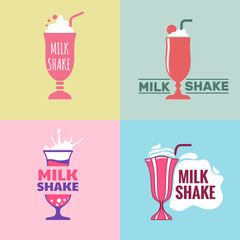Set of Milkshakes Illustration for mascot, logo and emblem