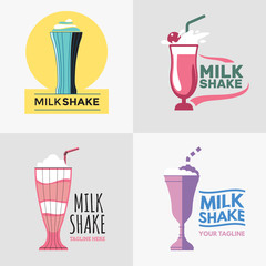 Set of Milkshakes Illustration for mascot, logo and emblem