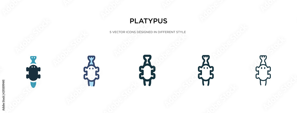 Poster platypus icon in different style vector illustration. two colored and black platypus vector icons de