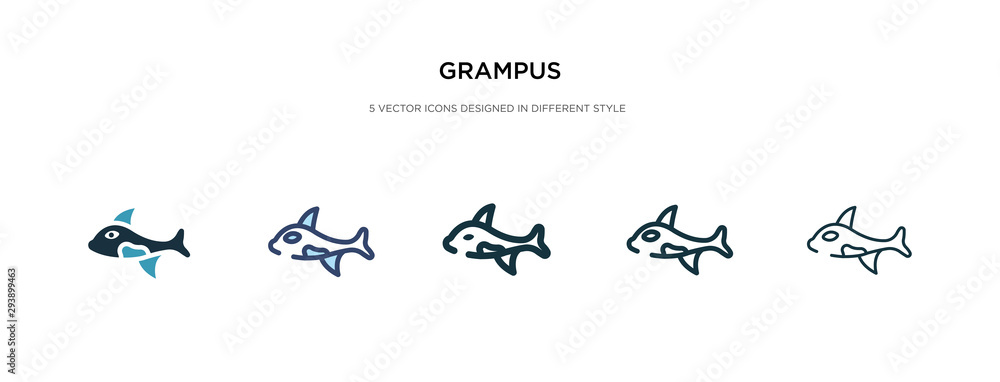 Poster grampus icon in different style vector illustration. two colored and black grampus vector icons desi