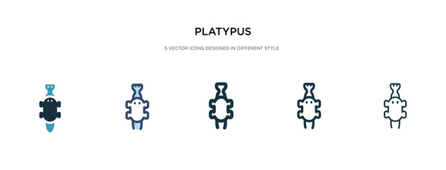 platypus icon in different style vector illustration. two colored and black platypus vector icons designed in filled, outline, line and stroke style can be used for web, mobile, ui