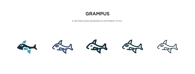 grampus icon in different style vector illustration. two colored and black grampus vector icons designed in filled, outline, line and stroke style can be used for web, mobile, ui