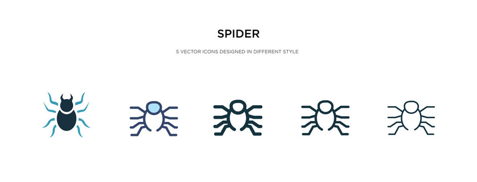 spider icon in different style vector illustration. two colored and black spider vector icons designed in filled, outline, line and stroke style can be used for web, mobile, ui