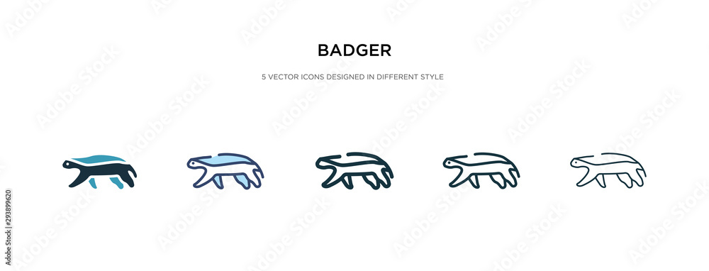 Poster badger icon in different style vector illustration. two colored and black badger vector icons design