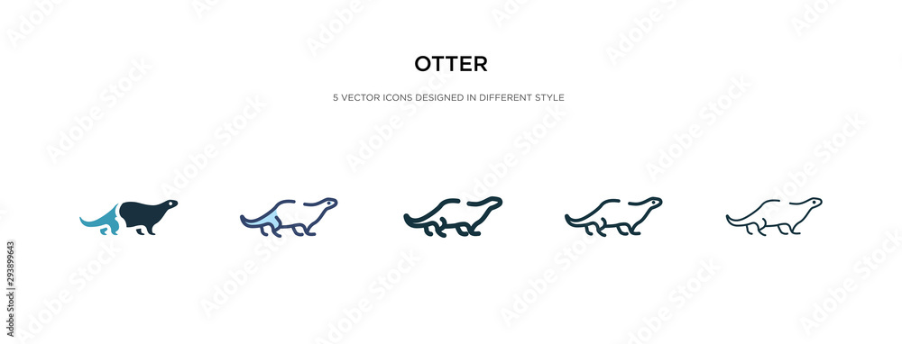 Poster otter icon in different style vector illustration. two colored and black otter vector icons designed