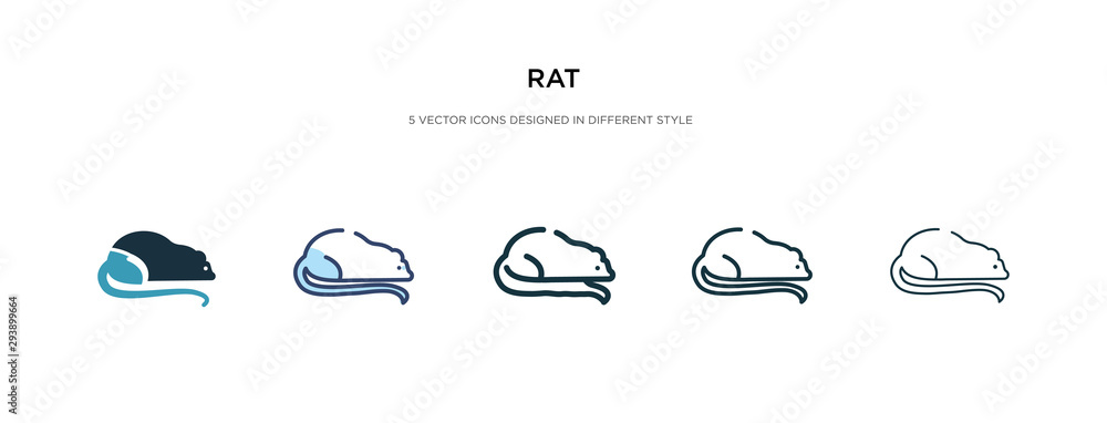 Poster rat icon in different style vector illustration. two colored and black rat vector icons designed in 