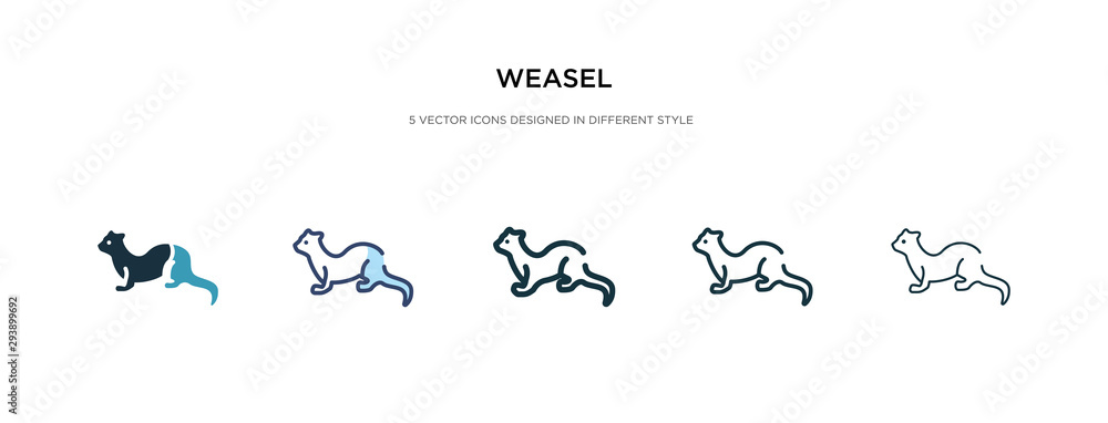Poster weasel icon in different style vector illustration. two colored and black weasel vector icons design