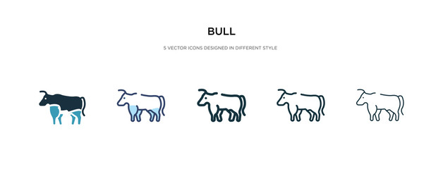 bull icon in different style vector illustration. two colored and black bull vector icons designed in filled, outline, line and stroke style can be used for web, mobile, ui