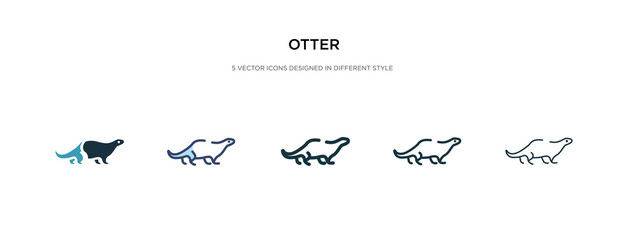 otter icon in different style vector illustration. two colored and black otter vector icons designed in filled, outline, line and stroke style can be used for web, mobile, ui