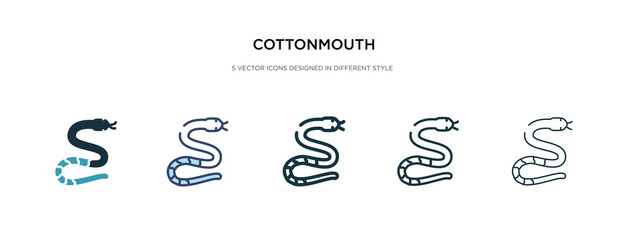 cottonmouth icon in different style vector illustration. two colored and black cottonmouth vector icons designed in filled, outline, line and stroke style can be used for web, mobile, ui