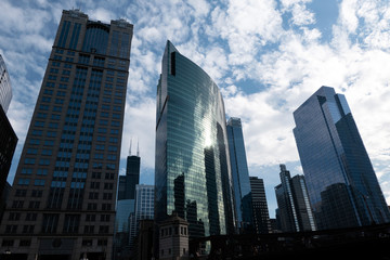 Fototapeta na wymiar Chicago skyscrapers view from Michigan River 2