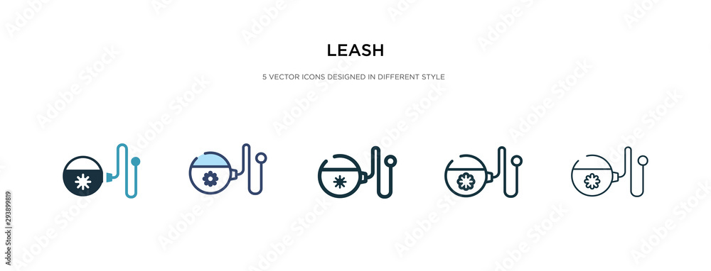 Poster leash icon in different style vector illustration. two colored and black leash vector icons designed