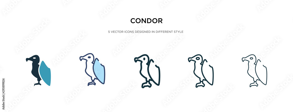 Poster condor icon in different style vector illustration. two colored and black condor vector icons design