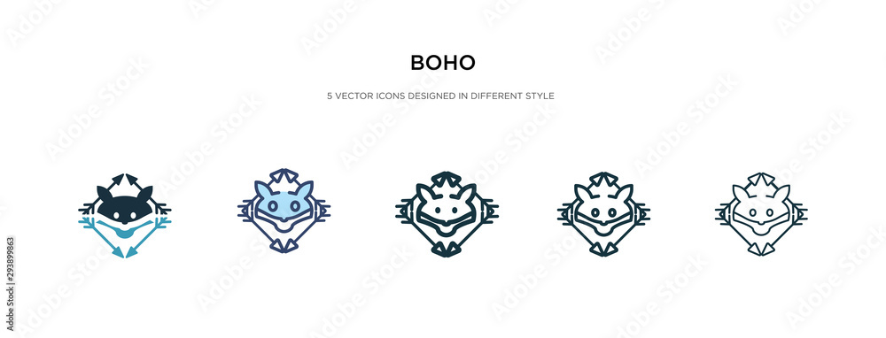 Poster boho icon in different style vector illustration. two colored and black boho vector icons designed i