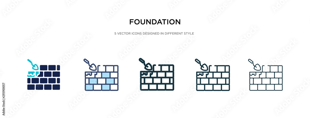Poster foundation icon in different style vector illustration. two colored and black foundation vector icon
