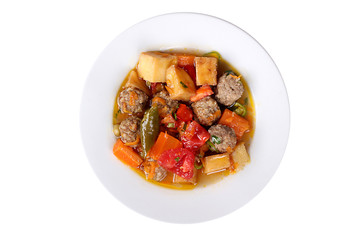 Photos of Turkey's Famous and Delicious Homemade Dishes for Hotel & Restaurant Orders and Menu and Internet and TV Advertising sebzeli kofte meatballs with vegetables