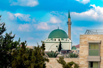 Fototapeta na wymiar El-Jazzar Mosque, built by al-Jazzar in 1778 in Israel, Acre city