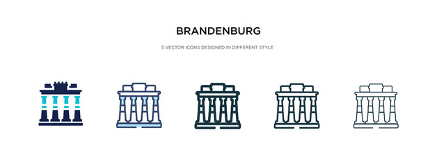 brandenburg icon in different style vector illustration. two colored and black brandenburg vector icons designed in filled, outline, line and stroke style can be used for web, mobile, ui