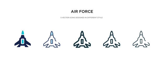 air force icon in different style vector illustration. two colored and black air force vector icons designed in filled, outline, line and stroke style can be used for web, mobile, ui