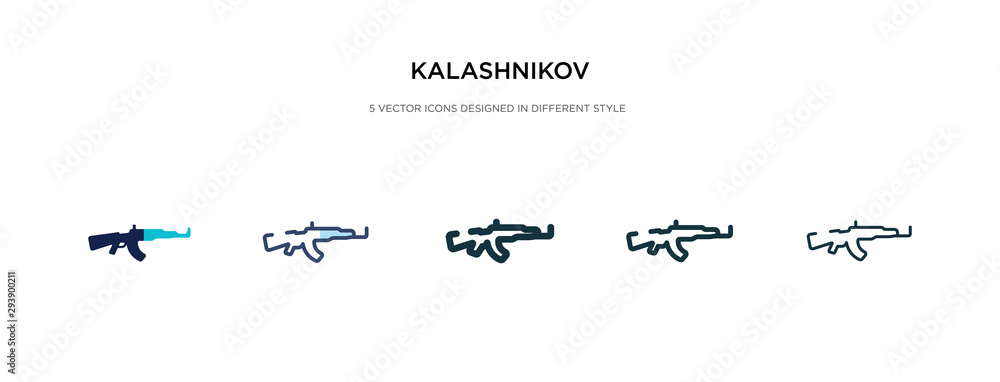Poster kalashnikov icon in different style vector illustration. two colored and black kalashnikov vector ic