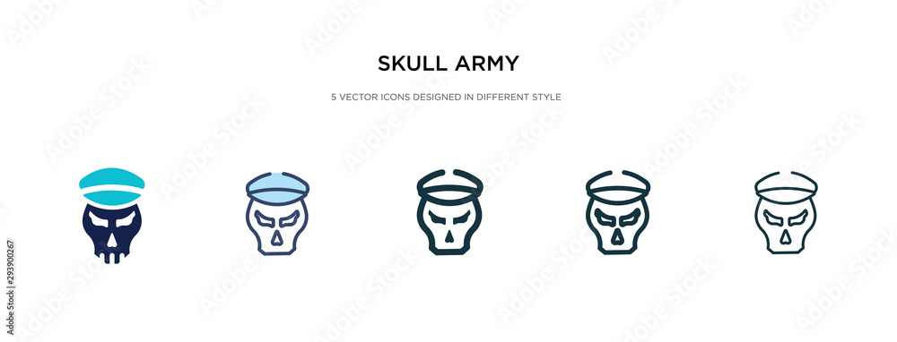 Poster skull army icon in different style vector illustration. two colored and black skull army vector icon