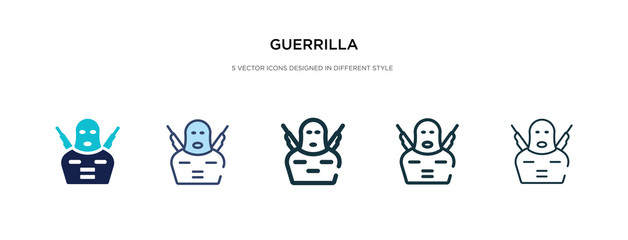 guerrilla icon in different style vector illustration. two colored and black guerrilla vector icons designed in filled, outline, line and stroke style can be used for web, mobile, ui